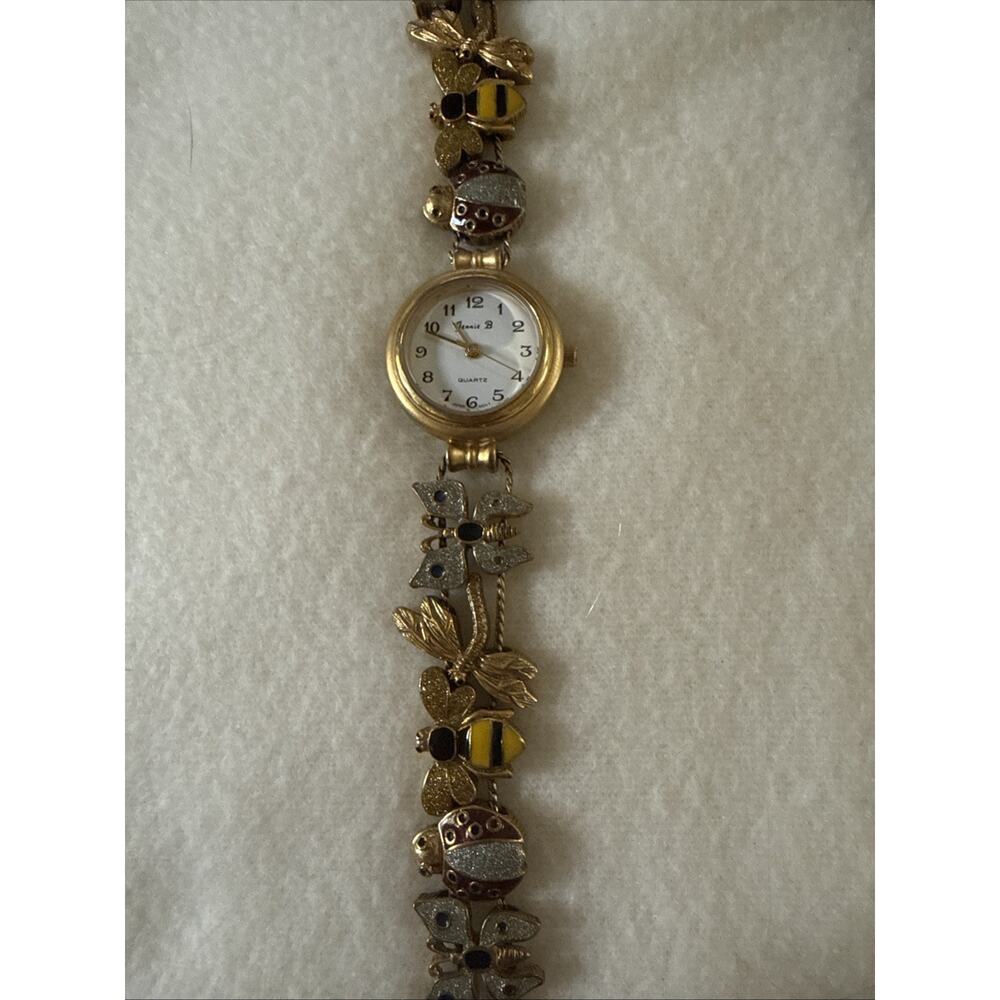 Vtg Jennie B Garden Friends Watch Women 24mm Butterfly